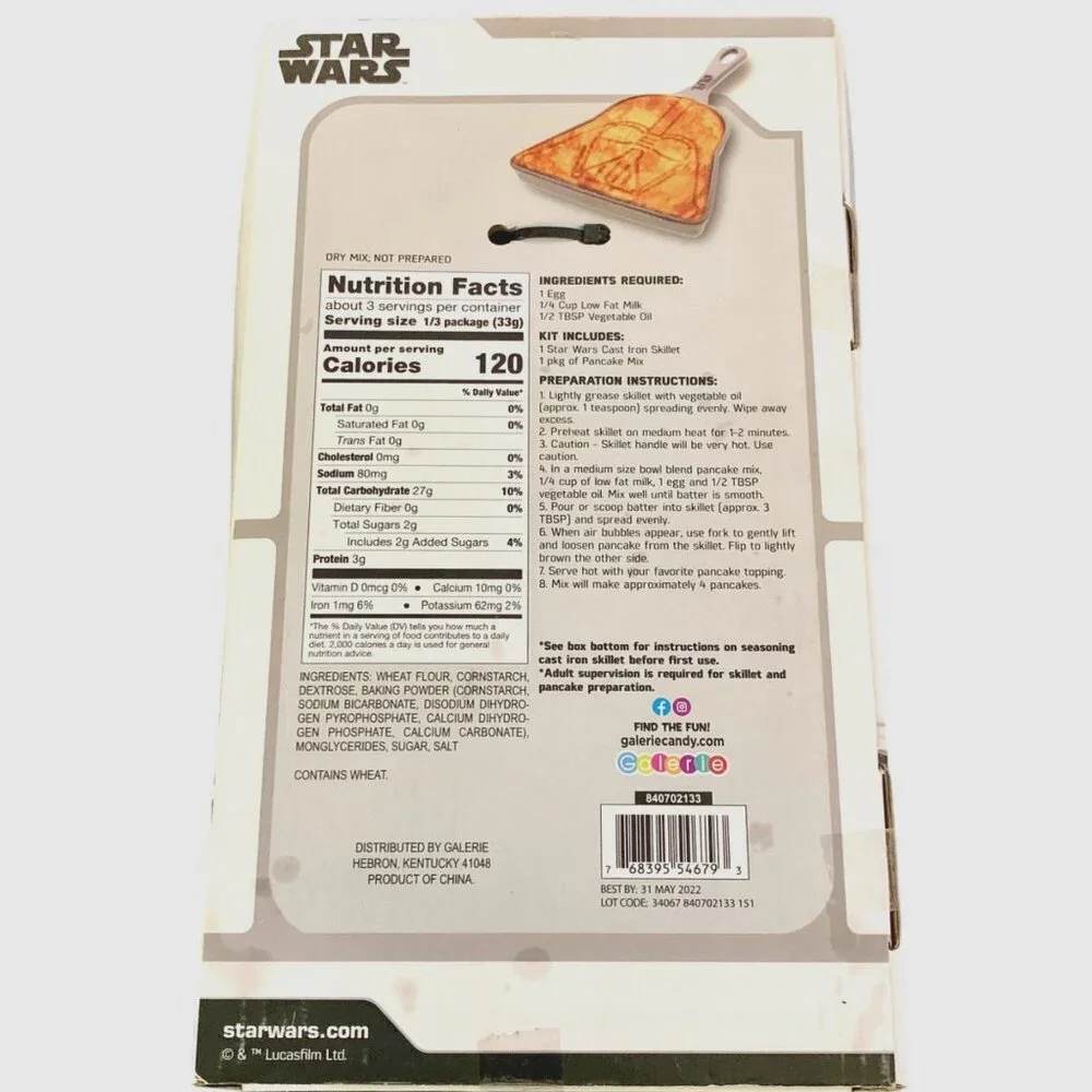 Star Wars Darth Vader Baking Cast Iron Skillet Disney Collectible Pancake